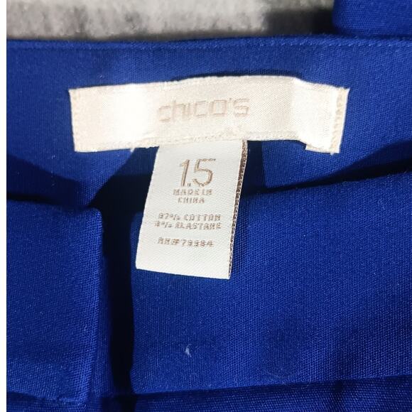 Chico’s 1.5 Blue Ankle Pants Women’s 10–12 Stretch Cotton Slim Fit Career Work - Picture 4 of 5